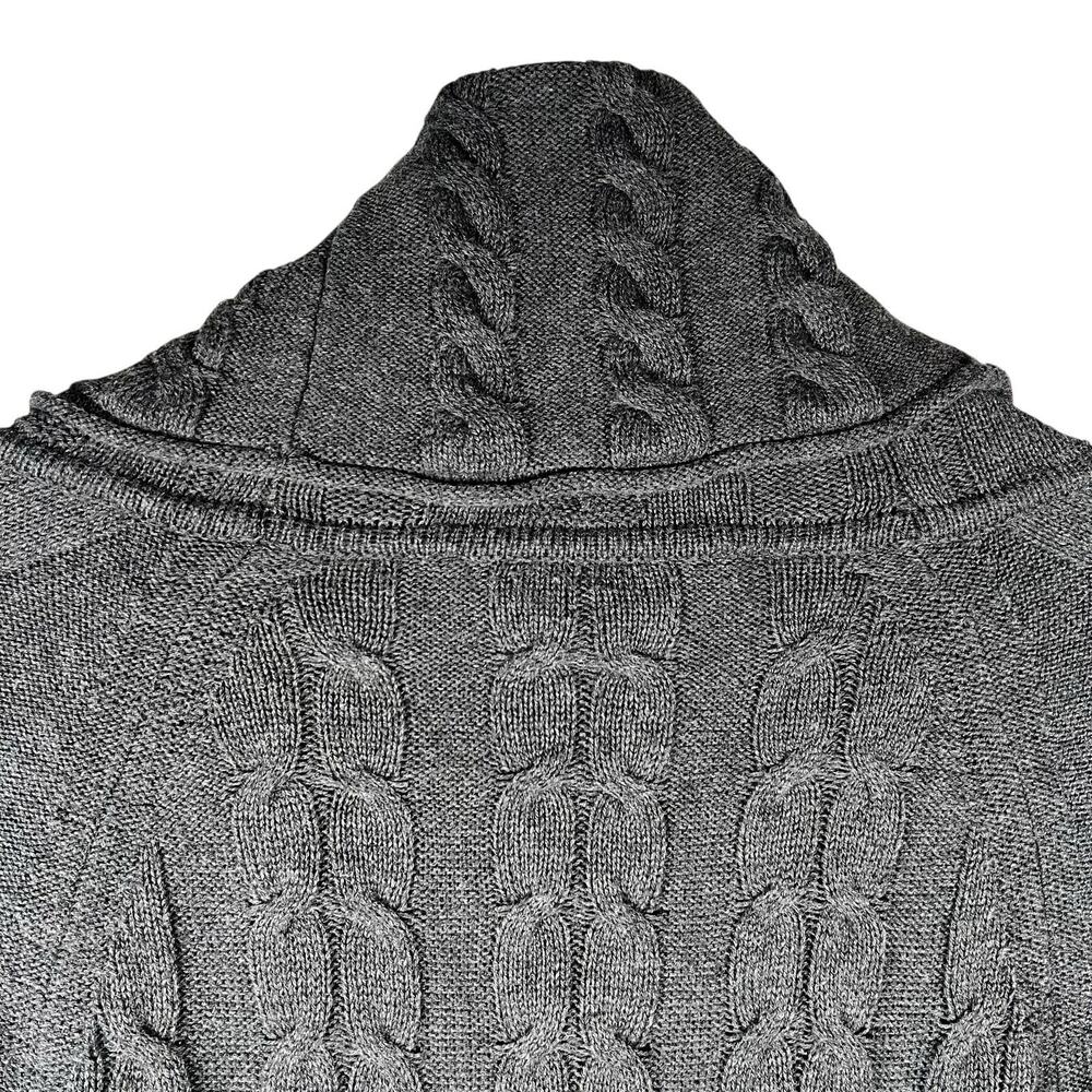 Athleta Womens Gray Cable Knit Cowl Neck Sweater Dress Long Sleeve Size Small - Picture 7 of 10